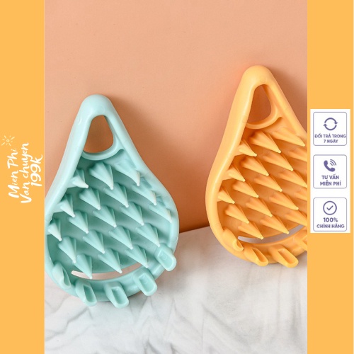 Bàn chải massage đầu silicon mềm mại giúp thư giãn da đầu 88280