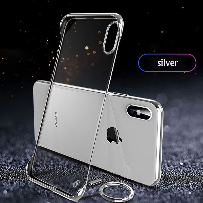 Ốp điện thoại mỏng không viền màu trong suốt cho iPhone XS MAX XR 7 8 plus 6 6s XS X