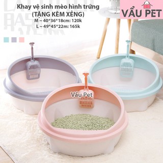 Khay vệ sinh cho mèo hình trứng M 40 36 18cm