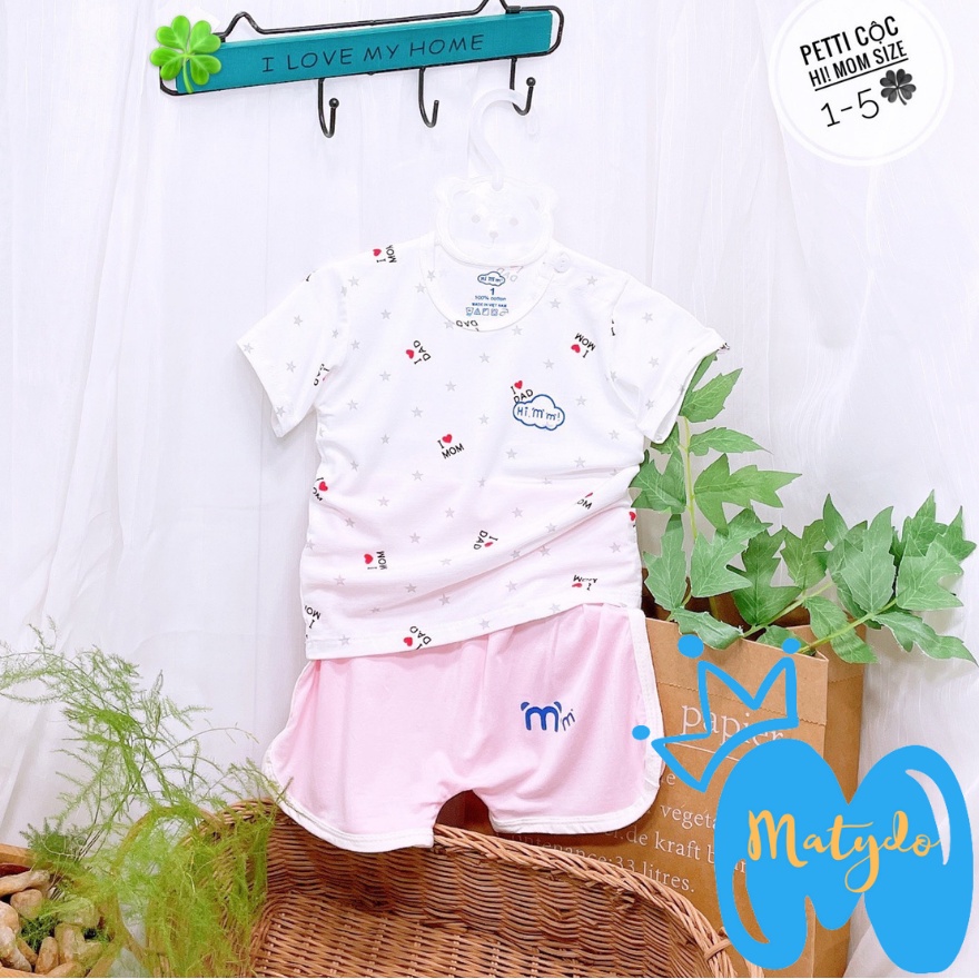 Quần áo trẻ em mùa hè ngắn tay cho bé trai bé gái giá rẻ đồ cộc tay Pama cúc vai