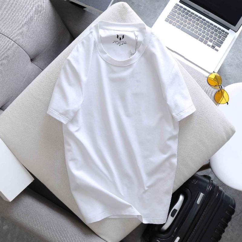 Áo Cổ Tròn , Áo Thun Nam Ngắn Tay Có Cổ Cotton Full Basic