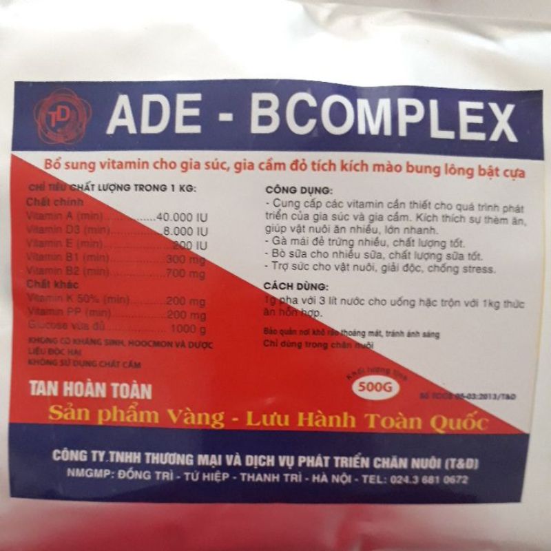 Thuốc bổ ADE Bcomlex cho gia súc gia cầm