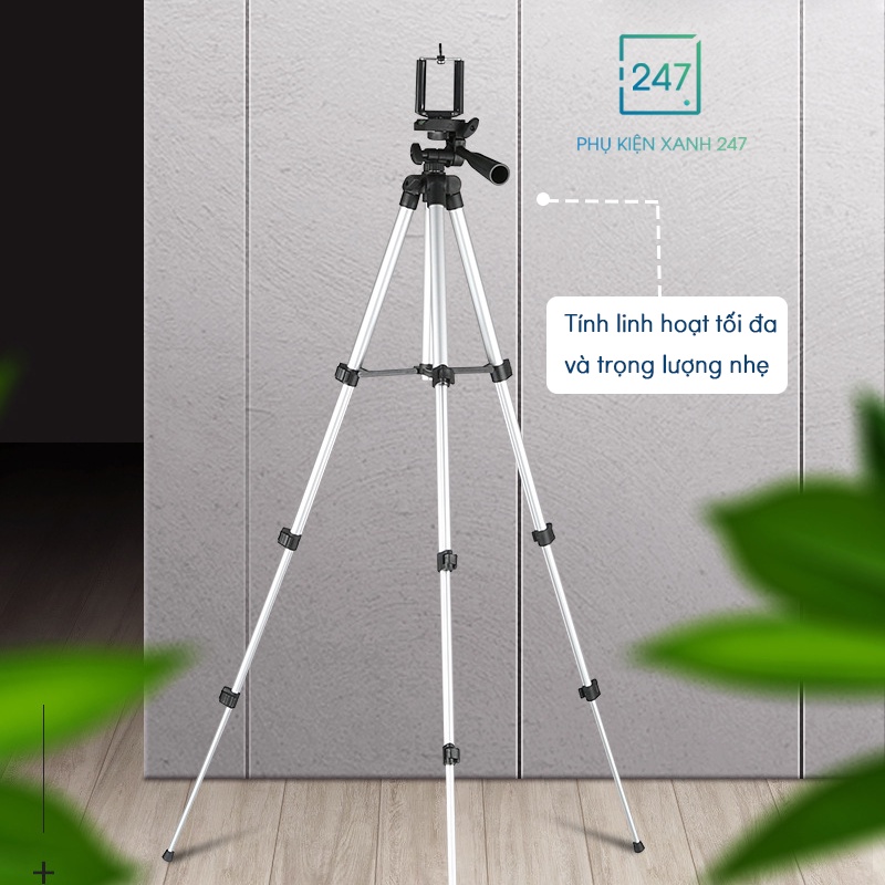 Gậy chụp ảnh 3 chân tripod cao cấp, giá đỡ quay phim, chụp ảnh, livestream chuyên dụng