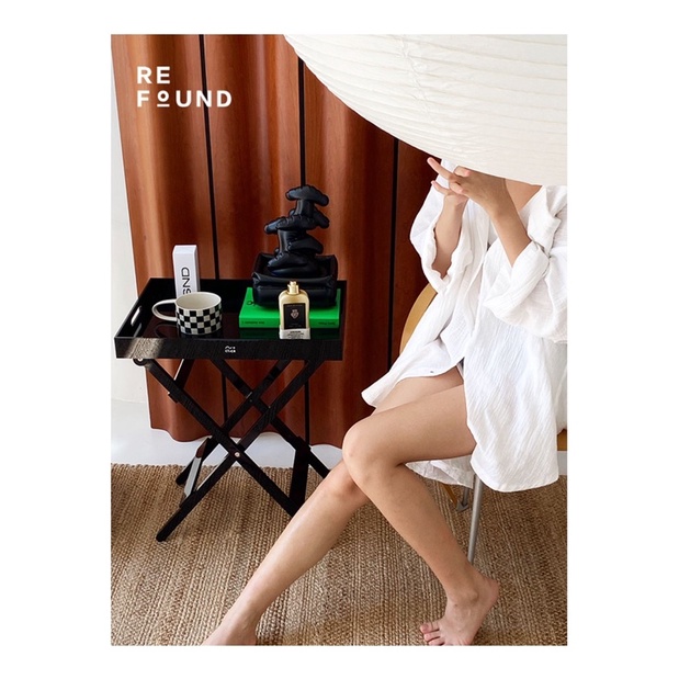 Bàn acrylic gấp màu đen phong cách Bắc Âu - Bàn phụ, kệ lưu trữ đa năng