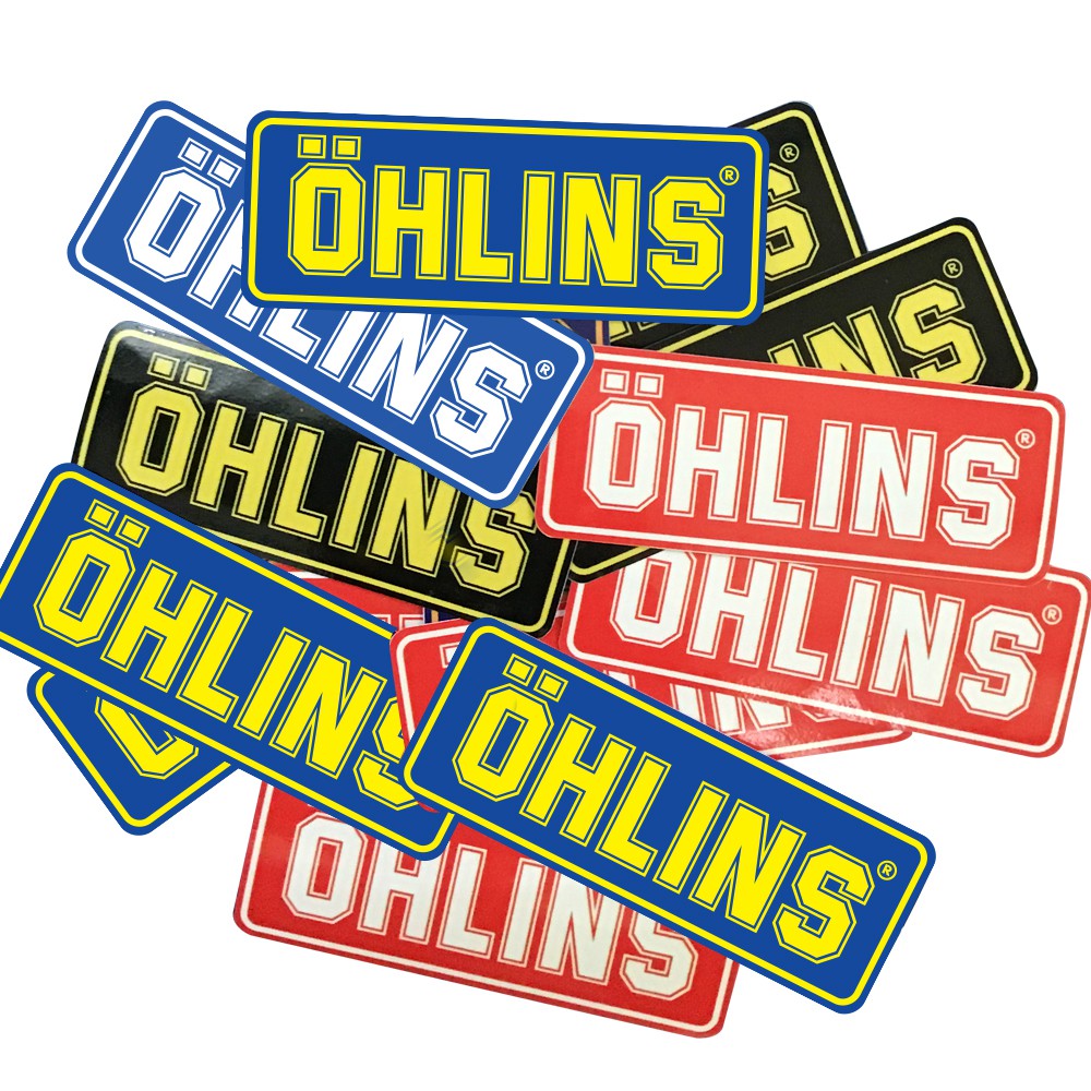 Bộ 2 Tem Ohlins Dán Xe Máy Nhiều Màu- Tem Phuộc Ohlins 12x4.5cm