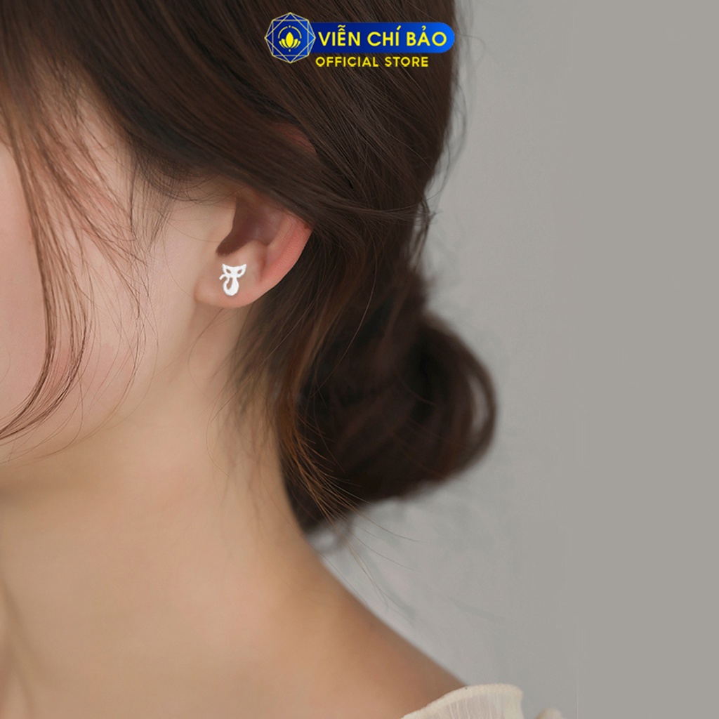 Bông tai hồ ly chất liệu bạc 925 thời trang phụ kiện trang sức nữ thương hiệu Viễn Chí Bảo E061