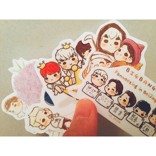 Set 10 tấm sticker chibi bigbang ngẫu nhiên