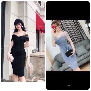 Đầm body lưới nữ trể vai dự tiệc