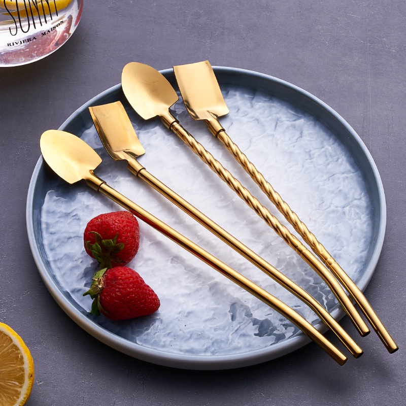 Muỗng Ống Hút Inox Hình Dưa Hấu / Dưa Hấu Sáng Tạo