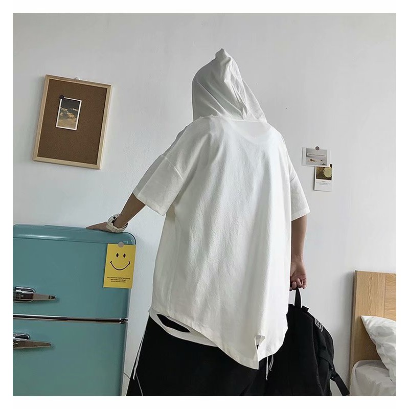 Áo Thun Tay Ngắn Dáng Rộng Cổ Cao Thời Trang Mùa Hè Cho Nam Và Nữ