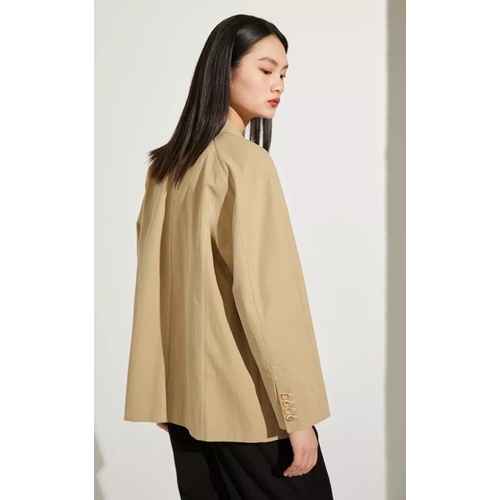 Áo khoác blazer một hàng nút vải khaki dáng rộng - Vero Moda CoutureMade