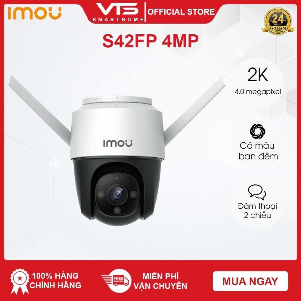 Camera IP Wifi IMOU S42FP 2K Cruiser Độ phân giải 4.0MP - Màu ban đêm - Theo dõi thông minh