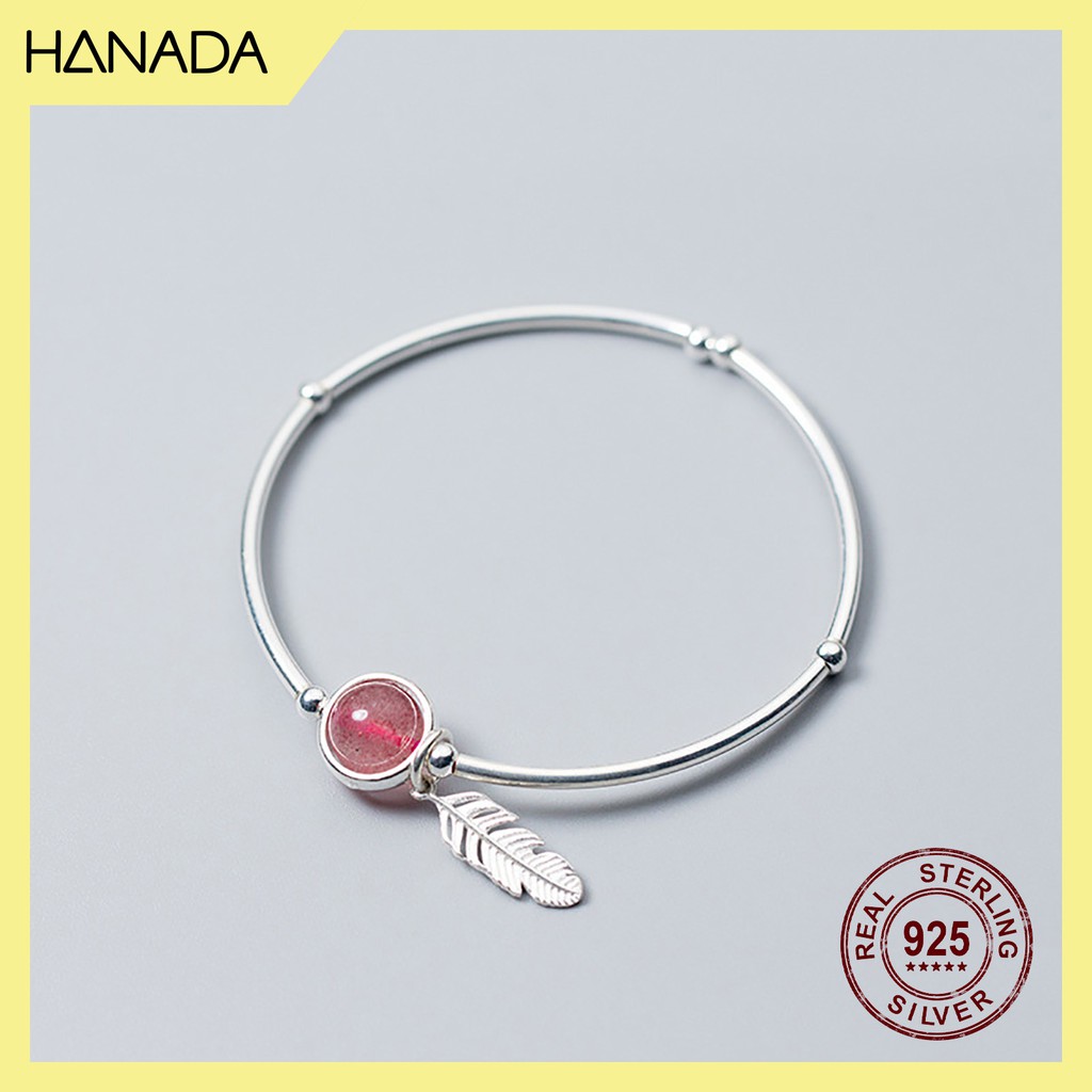 Lắc Tay Bạc 925 Hanada Đá Phối Lông Vũ