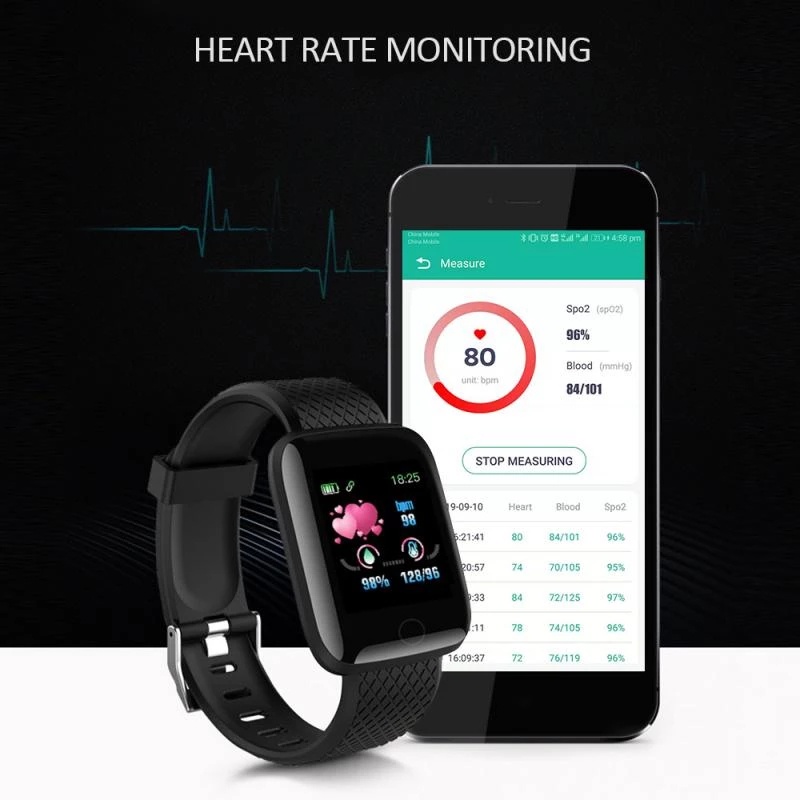 Đồng hồ đeo tay thông minh TZUZL 116plus kết nối bluetooth đo nhịp tim/huyết áp 2021 cho nam nữ