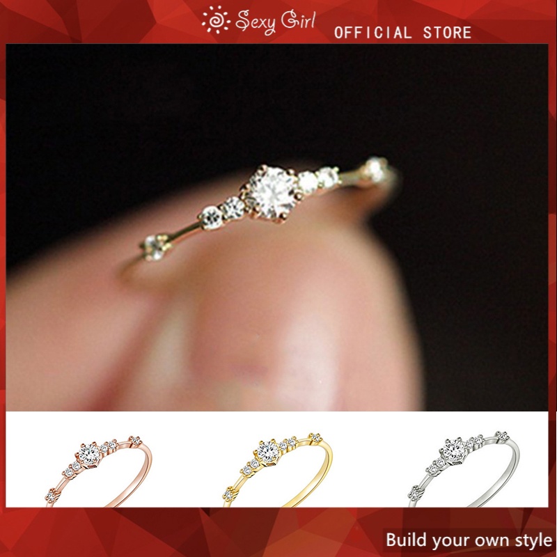 Nhẫn Đính Hôn 7 Viên Kim Cương Thời Trang Nữ