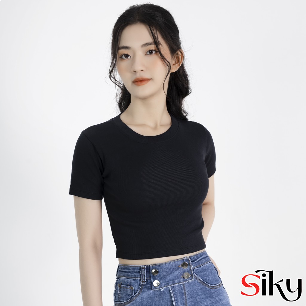 Áo croptop nữ ôm body chất thun tăm mềm mịn | BigBuy360 - bigbuy360.vn