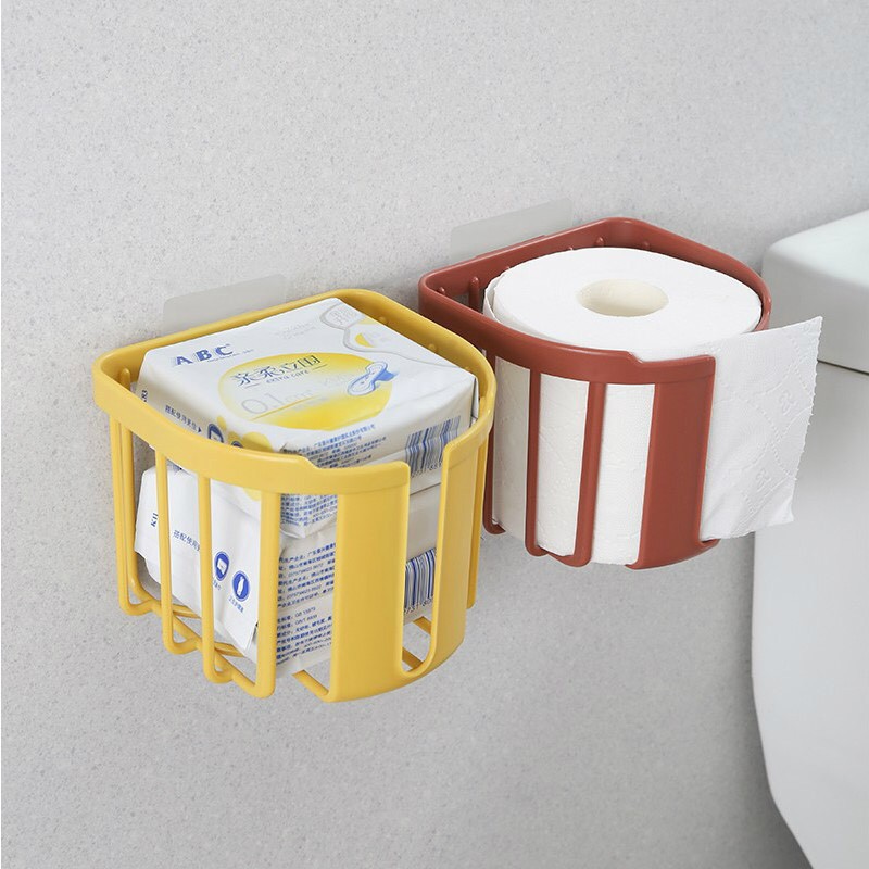Giỏ nhựa đựng giấy, rổ đựng giấy vệ sinh dán tường siêu dính siêu tiện dụng.