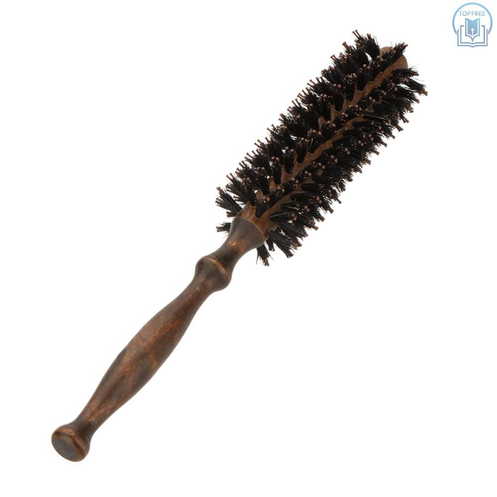 [Hàng mới về] Lược chải tóc đầu tròn tay cầm bằng gỗ dành cho uốn tóc