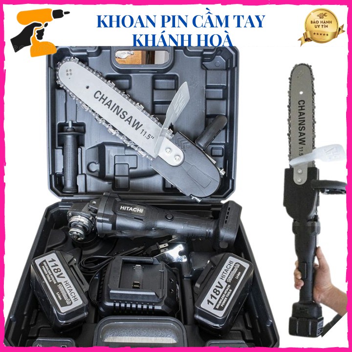 Máy mài pin HITACHI 118V 2 pin + Lưỡi cưa xích Chain Saw