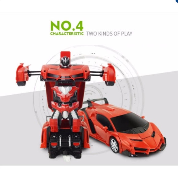 Xe Ôtô Điều Khiển Từ Xa Biến Hình Thành Robot Có Sạc Pin Và 3 Viên Pin AA Đi Kèm - Nhiều Màu