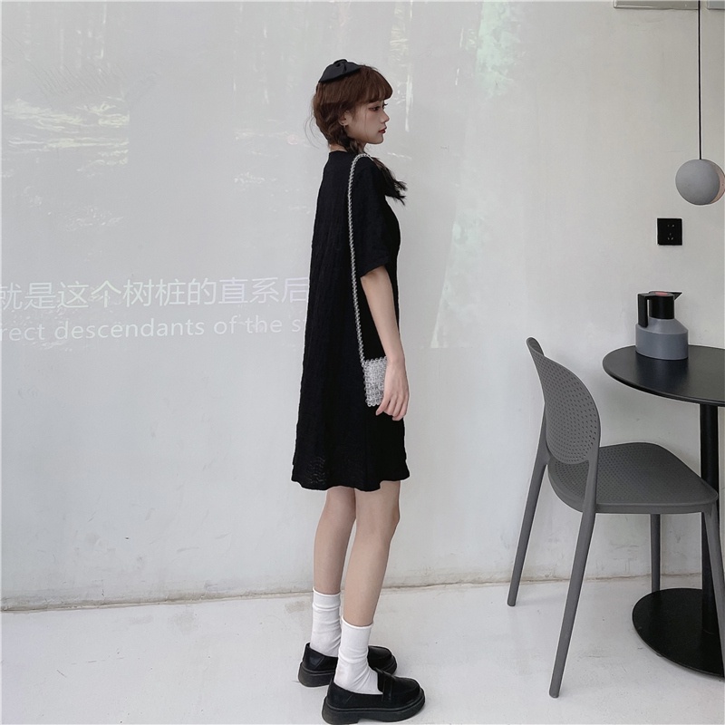 Đầm Perty cổ chữ V tay ngắn thời trang Hàn Quốc cho nữ