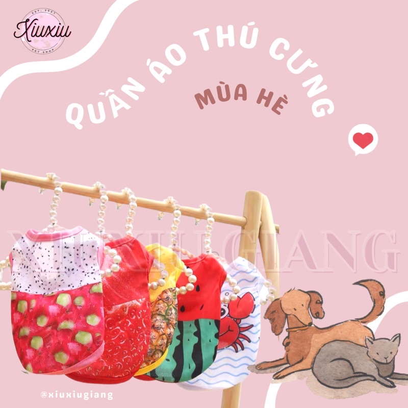 Quần Áo Thời Trang Cho Thú Cưng Chó Mèo Mùa Hè - Xiuxiu Giang