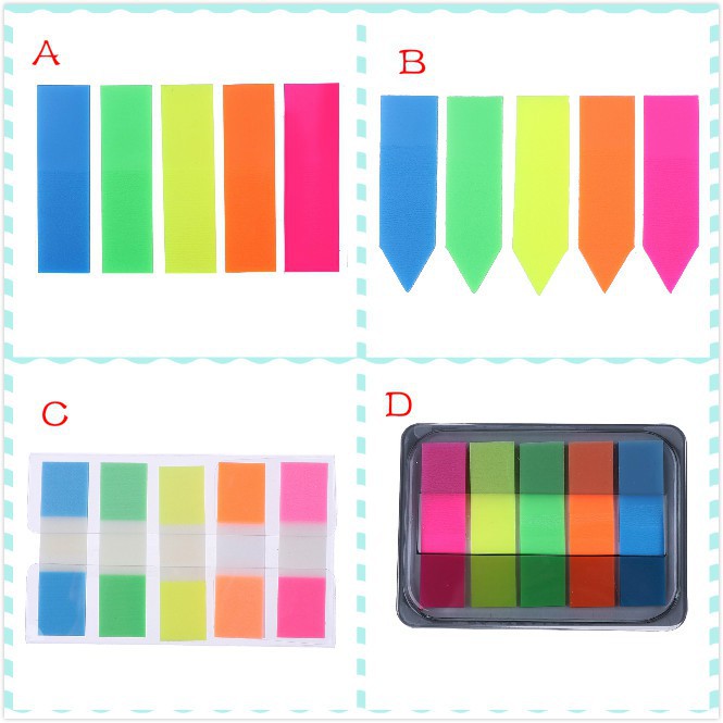 Set 100 giấy dán ghi chú/làm dấu sách tiện dụng cho văn phòng