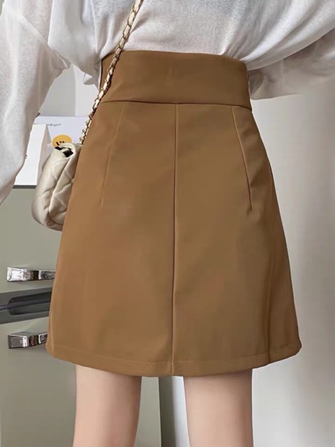 Váy da ulzzang dáng chữ A kèm quần lót trong[Sẵn S đen] | BigBuy360 - bigbuy360.vn