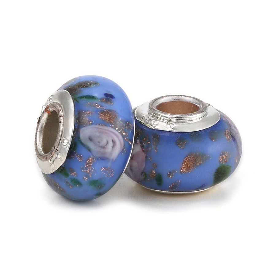 Bộ 2 Hạt Pha Lê Chất Lượng Cao Màu Xanh Dương Dùng Làm Vòng Tay Diy