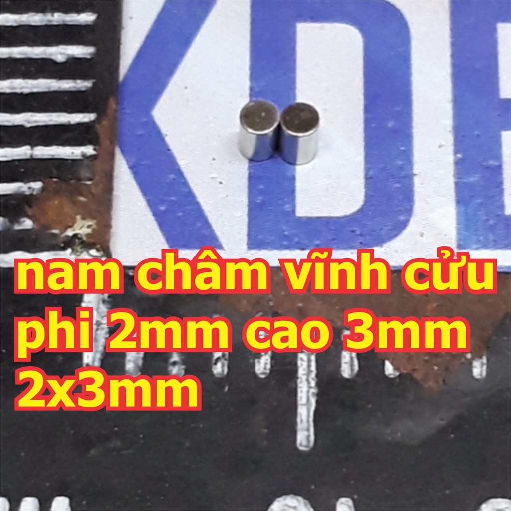 50 con nam châm vĩnh cửu, nam châm đất hiếm tròn phi 2mm cao 3mm 2x3mm kde6083