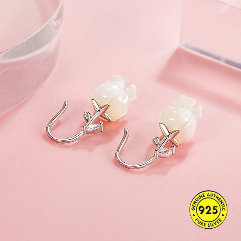 Bông Tai Mạ Bạc 925 Hình Hoa Hồng Chống Thấm Nước U945