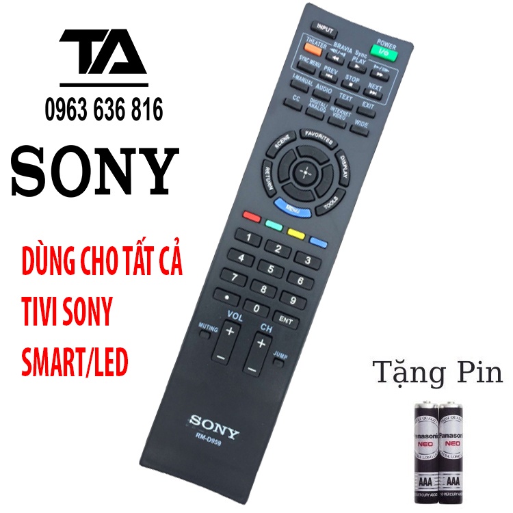 [FREESHIP 50K] Remote tivi sony ✔ Điều khiển Tivi Sony RM D959 - MỚI