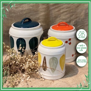 Hũ Muối Dưa Cà Sứ Bát Tràng Vại Muối Dưa Đựng Gạo Đựng Muối Đường Hũ Sứ Đựng Đồ Khô 3 Size Decor Bếp