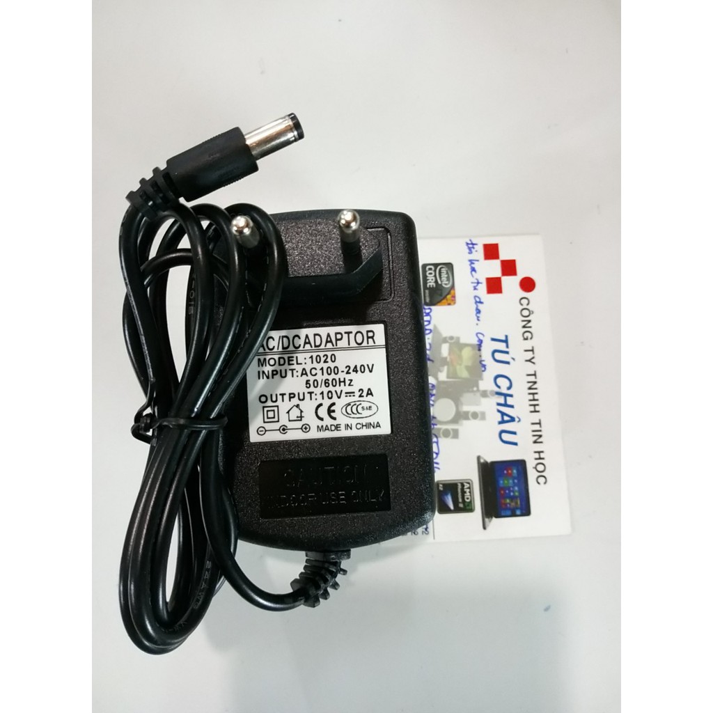 Bộ nguồn Adapter AC-DC: 10V - 2A - Đầu lớn - Chuẩn 5.5mm