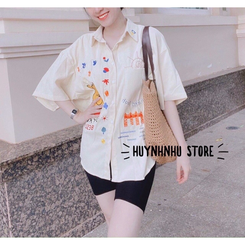 sét bộ áo sơ mi phối quần ngố thun ôm