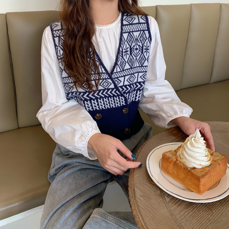 Áo Len Nữ Cộc Tay Cổ Chữ V Thời Trang Hàn | BigBuy360 - bigbuy360.vn