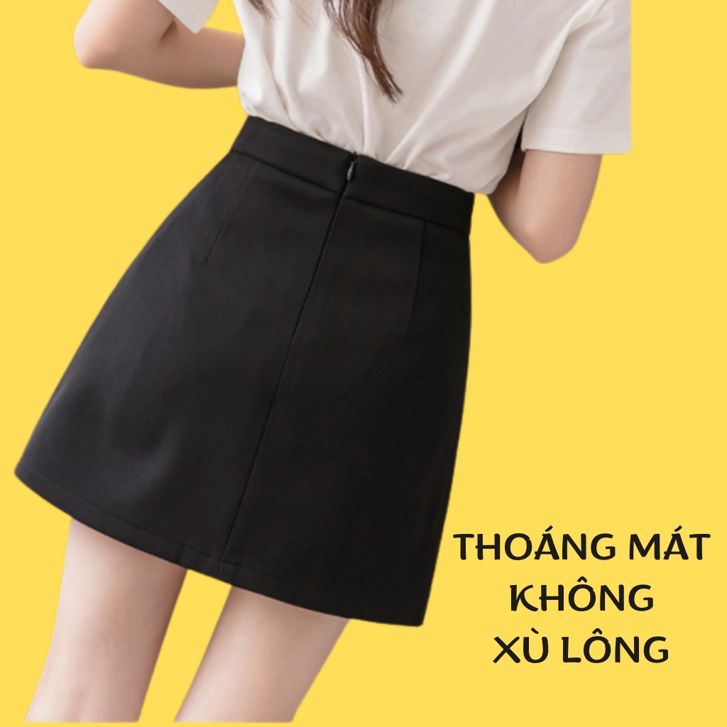 Chân váy chữ a ngắn lưng cao xẻ tà, chân váy công sở ngắn bigsize có quần lót trong chất vải thoáng mát