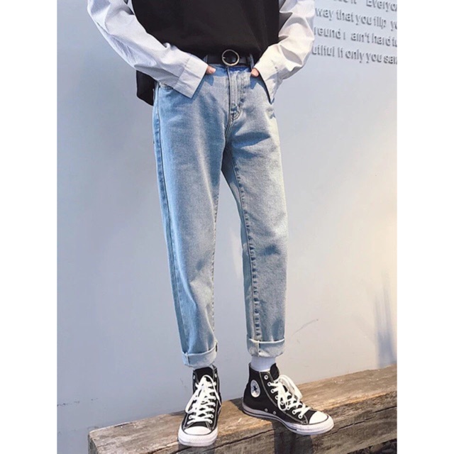 QUẦN BAGGY JEANS TRƠN ỐNG SUÔNG UNISEX NAM NỮ (kèm ảnh thật) | BigBuy360 - bigbuy360.vn