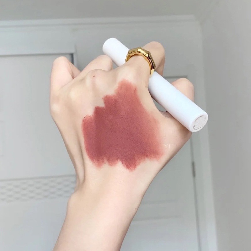 [Hàng mới về] Son môi trang điểm dưỡng ẩm lâu trôi không dính ly không phai màu thiết kế vỏ màu trắng dành cho học sinh