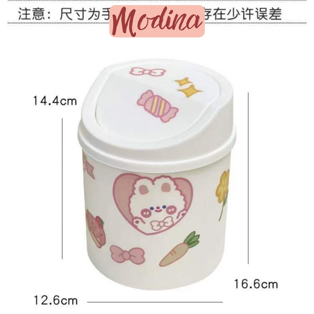 Thùng rác mini để bàn MODINA, thùng nhựa dwungj rác decor bàn học bàn làm việc