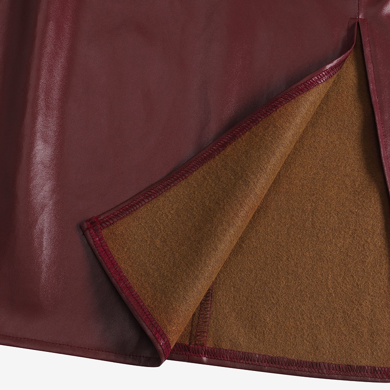 ZANZEA Chân Váy Da PU Dài Lưng Cao Xẻ Tà Thời Trang Cho Nữ