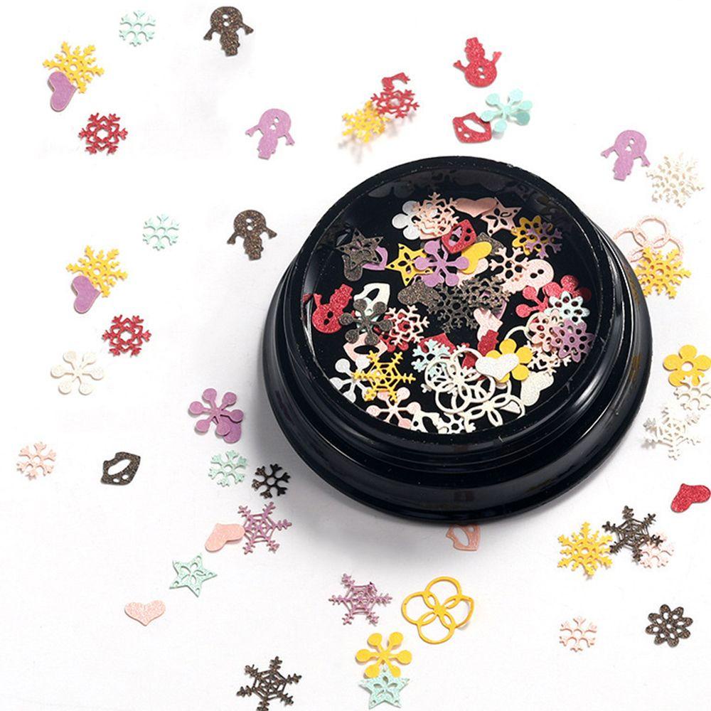 Bộ 100 Phụ Kiện Kim Sa Hình Bông Tuyết Tuần Lộc Cây Thông Giáng Sinh 3D Lấp Lánh Cho Nữ DIY