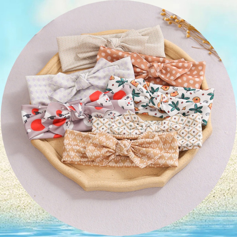 Băng Đô Nơ Co Giãn In Họa Tiết Hoa Dễ Thương Dành Cho Bé