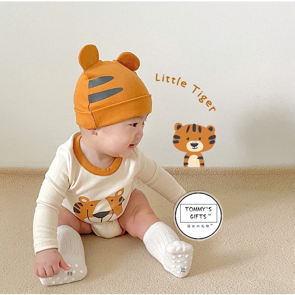 Bộ áo liền thân kèm mũ họa tiết hổ đáng yêu cho bé từ 5-13kg chất cotton mềm mịn hàng chuẩn QCCC