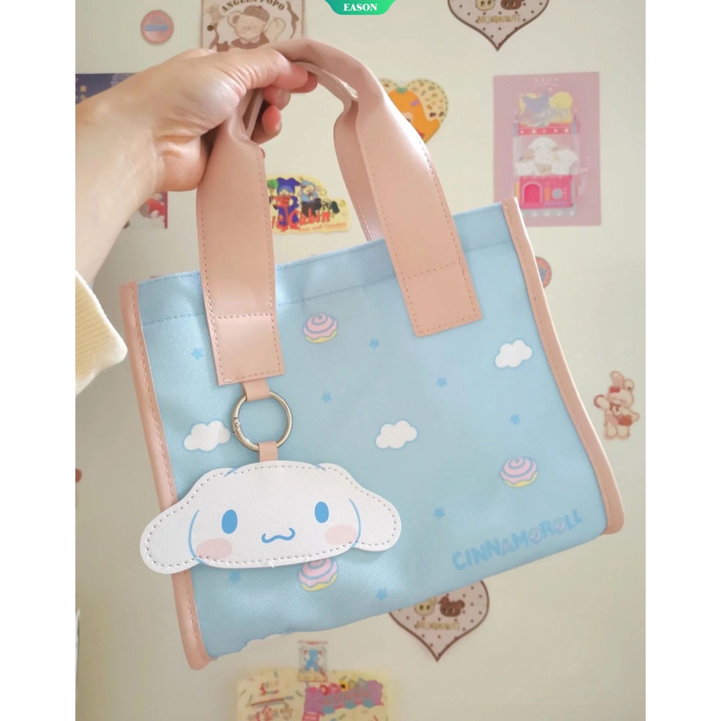 Sanrio Túi Xách Tay Đựng Hộp Cơm Trưa Sức Chứa Lớn Hình Cinnamoroll Kawaii Dễ Thương