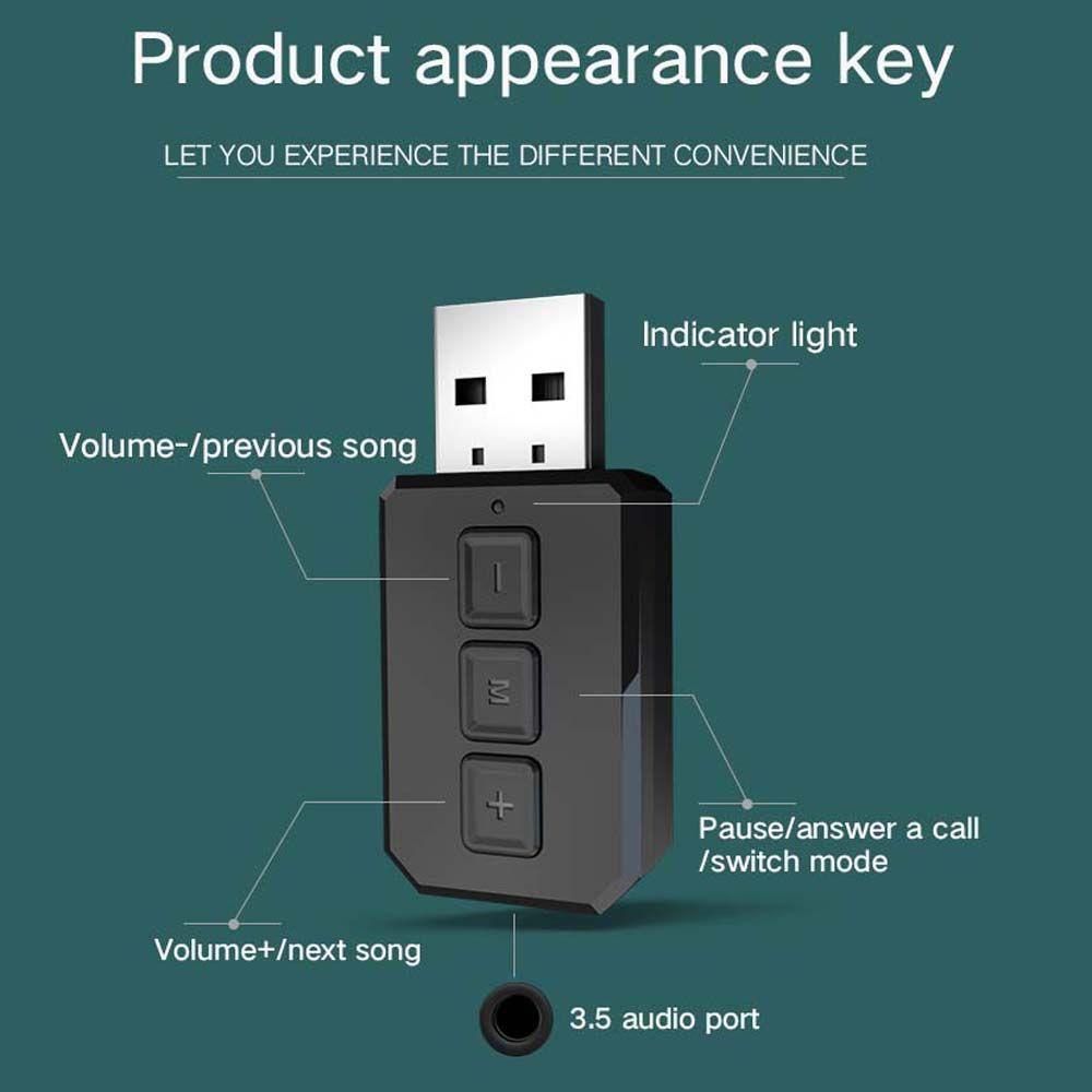 Thiết Bị Nhận Tín Hiệu Âm Thanh Bluetooth 5.0 Không Dây Jack 3.5mm
