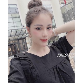 Váy suông tay bồng viền bèo