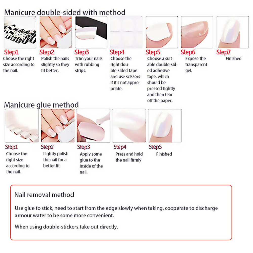 Set 24 Móng Tay Giả Màu Gradient Có Thể Tháo Rời Dùng Trang Trí Móng Tay
