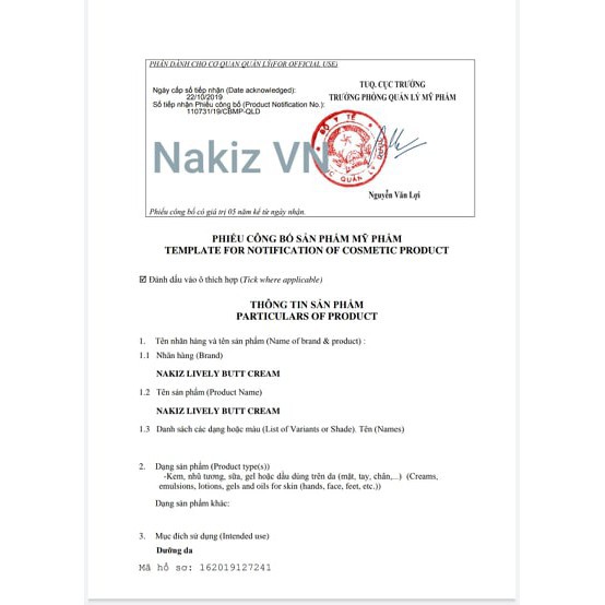 [Che Tên] NAKIZ LIVELY BUTT 〡 Kem thoa thâm, mụn Mông, Bẹn, Nách, Lưng, Nhũ hoa, Cùi chỏ, Đầu gối .... Thái Lan | BigBuy360 - bigbuy360.vn