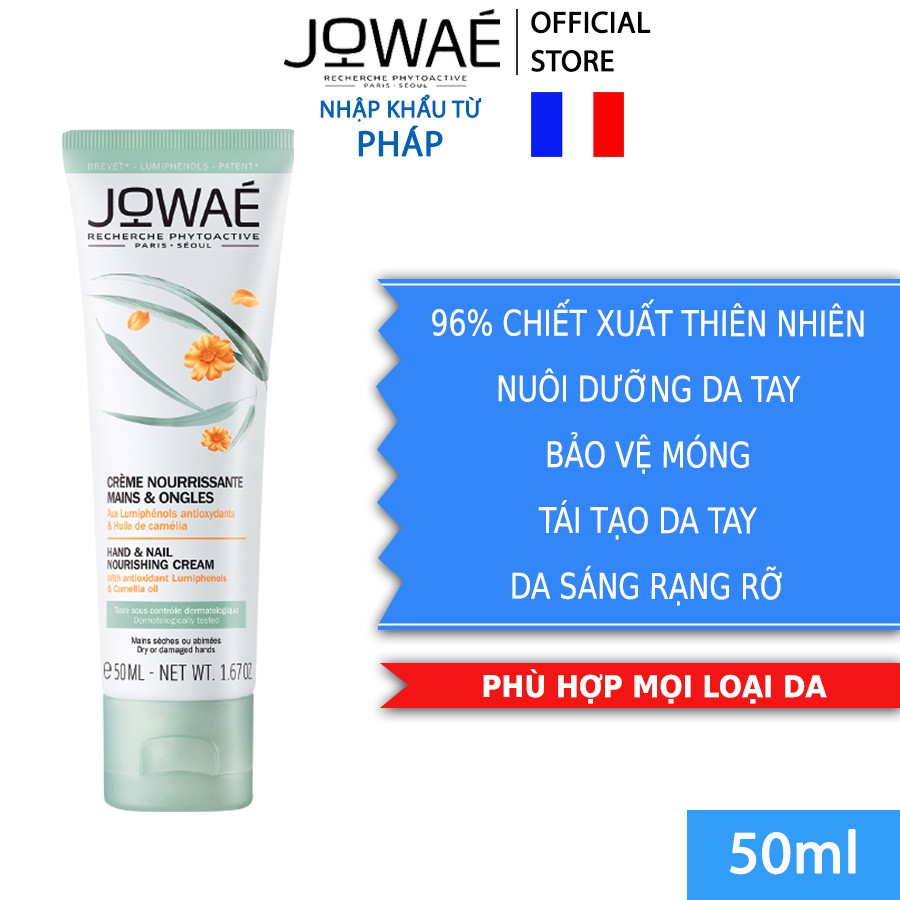 Kem Dưỡng Tay Và Móng JOWAE - Mỹ Phẩm Thiên Nhiên Nhập Khẩu Từ Pháp 50ml - HAND AND NAIL NOURISHING CREAM